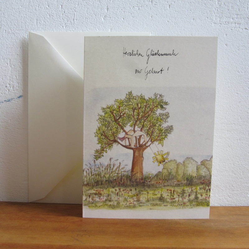 Sonnen-Kind auf Schaukel in Baum