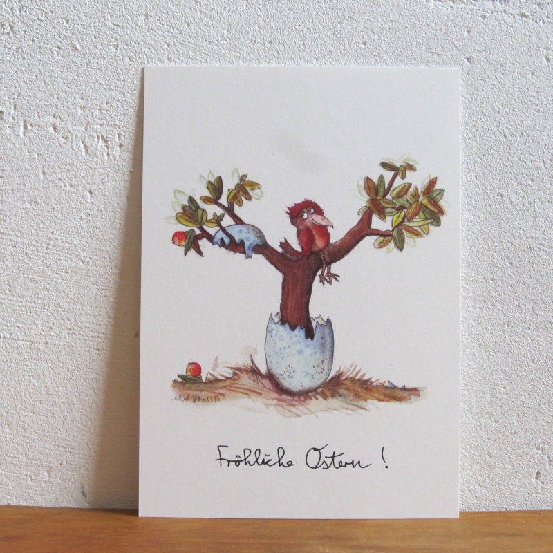 Osterkarte mit Baum
