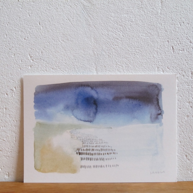Aquarell Ostsee blau gelb