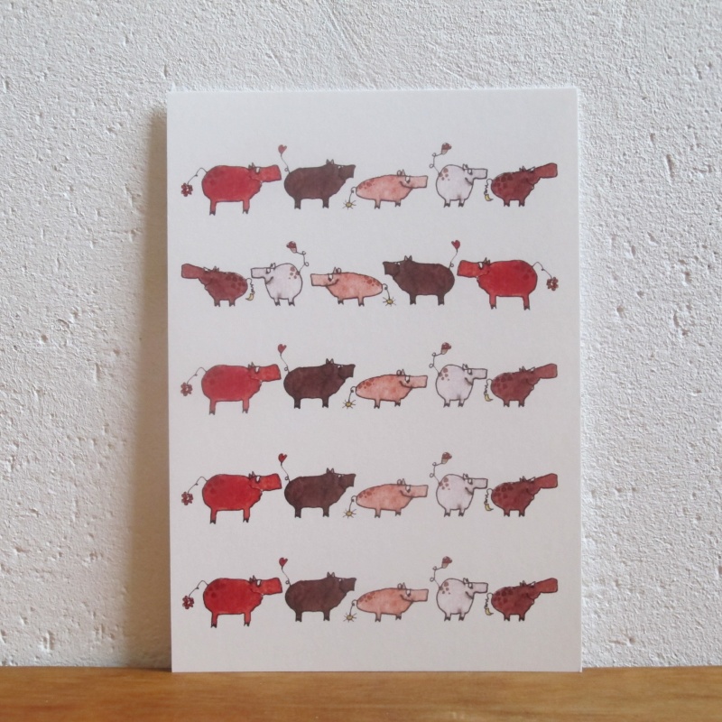 Schweine, grafisch, Illustration, Glücksbringer