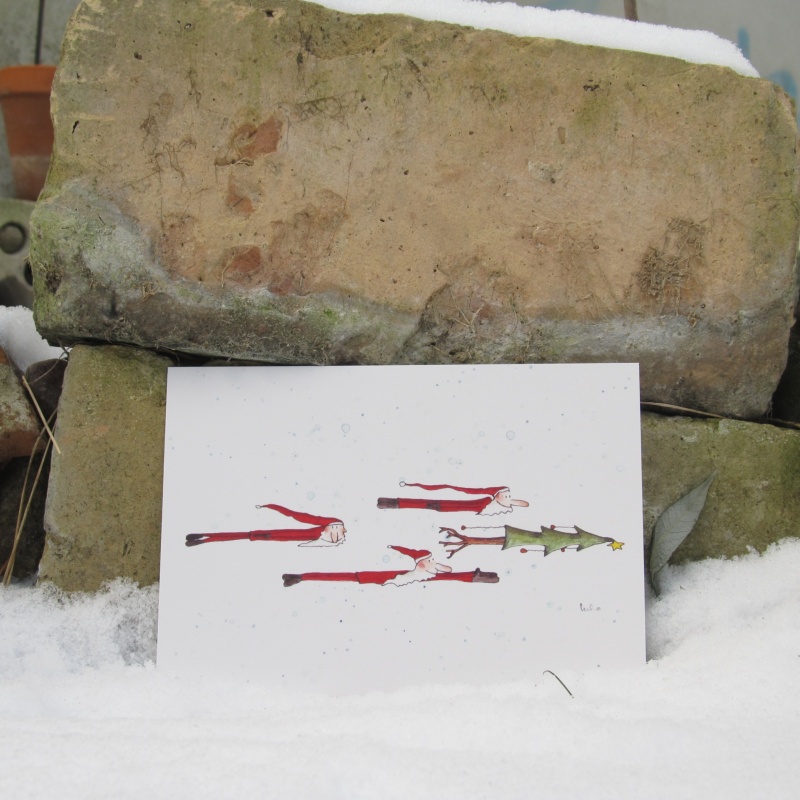 Fliegende Weihnachtsmänner, fliegende Tanne