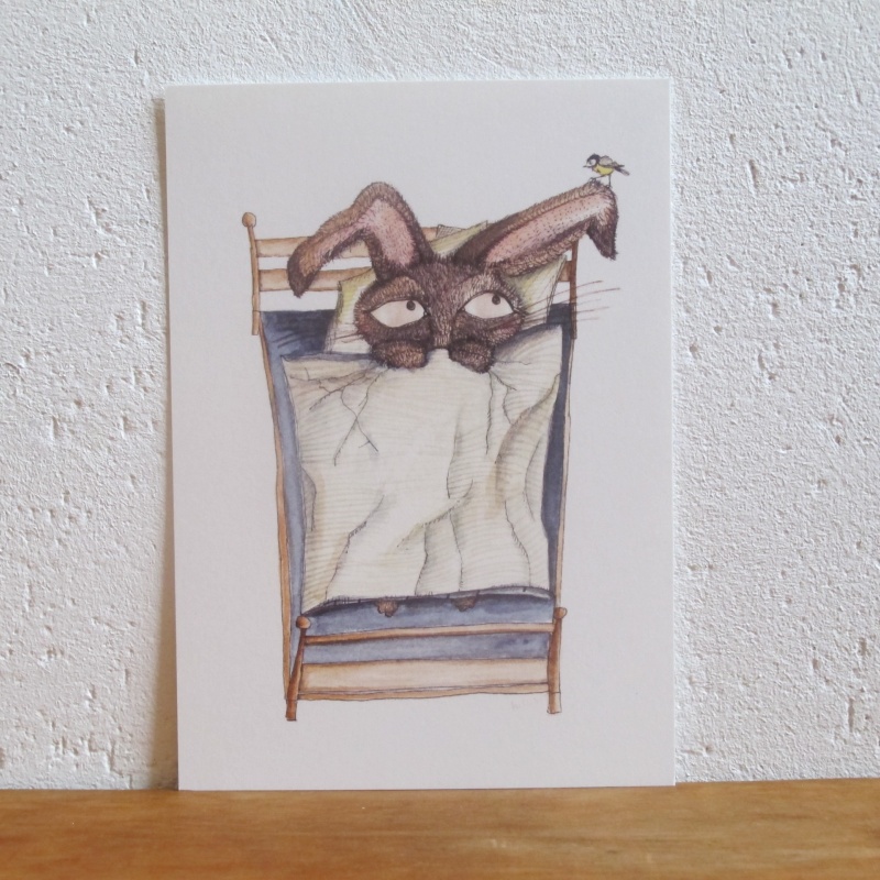 Hase flieht vor Welt ins Bett